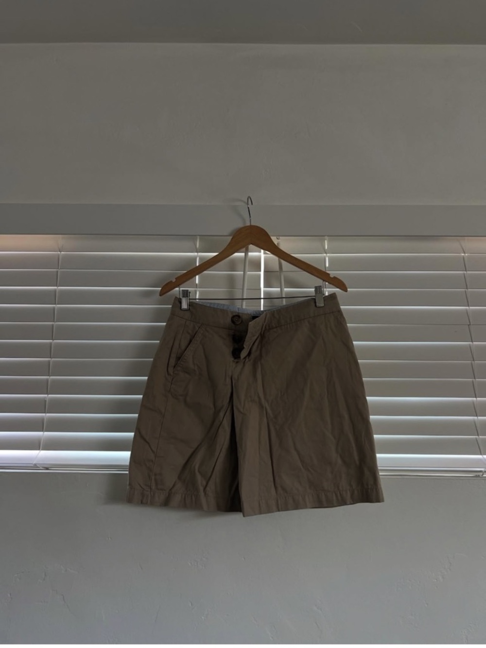 Lands' End Tan Flat-Front Asymmetric Skirt